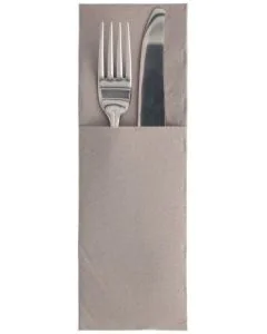 Pochette Serviette à couverts - Gris PAP STAR  Royal Lot de 50