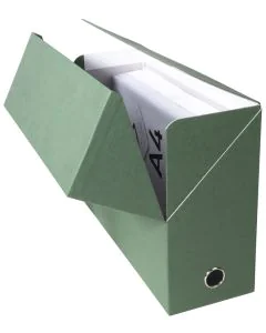 Boîte de classement Papier toilé - Dos 120 mm - Vert : EXACOMPTA Photo