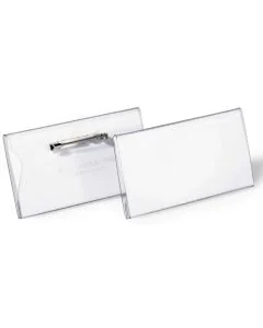 Lot de 100 Badges avec une pince plate - 75 x 40 mm : DURABLE Photo