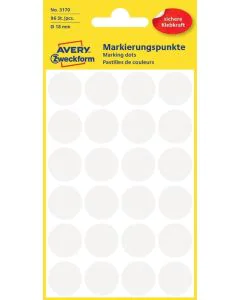 AVERY Lot de 96 pastilles adhésives 18 mm - Blanc
