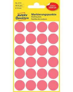 AVERY Lot de 96 pastilles adhésives 18 mm - Rouge fluo