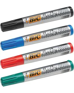 Lot de 4 marqueurs permanents 2300 - Assortiment : BIC Visuel