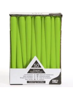 Bougie chandelier - Vert Citron 25 cm : PAP STAR Lot de 50 image