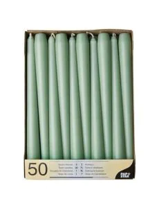 Bougie chandelier - Vert Jade 25 cm : PAP STAR Lot de 50 image