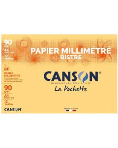 Papier Millimétré A4 CANSON Lot de 12 feuilles