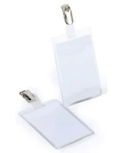 Lot de 25 Badges d'identification avec clip et ouverture sur le haut : DURABLE Visuel