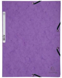 Chemise à élastiques 3 rabats - Violet EXACOMPTA Carte lustrée