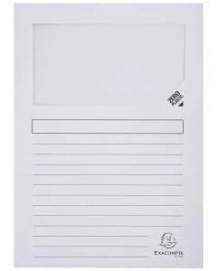 Lot de 100 Chemises à fenêtre - Blanc : EXACOMPTA Forever Visuel