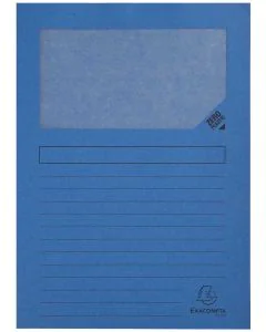 Lot de 100 Chemises à fenêtre - Bleu foncé : EXACOMPTA Forever Visuel