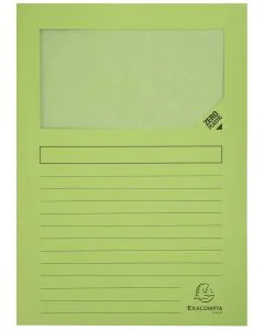 Lot de 100 Chemises à fenêtre - Vert clair : EXACOMPTA Forever Image