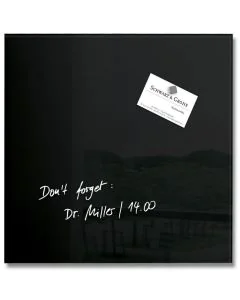 SIGEL : Tableau magnétique en verre - 300 x 300 mm - GL157 - Noir