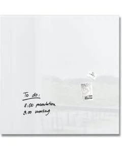SIGEL : Tableau magnétique en verre - 1000 x 1000 mm - GL201 - Blanc