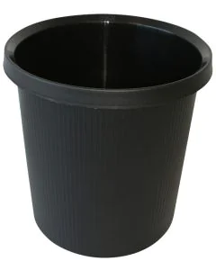 Corbeille à Papier lignée 18 litres - Noir HELIT