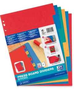 OXFORD Jeu de 6 intercalaires neutres en carte teintée 100204990