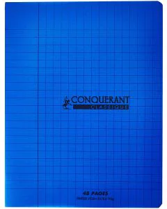 Photo Cahier Séyès / Grands carreaux - Polypro - 48 pages - 170 x 220 mm CONQUERANT :