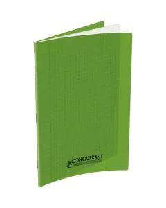 Photo Cahier Séyès / Grands carreaux Vert - Polypro - 96 pages - 210 x 297 mm CONQUERANT :