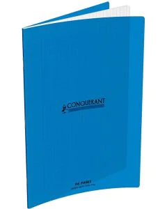 Photo Cahier Séyès / Grands carreaux Bleu - Polypro - 96 pages - 240 x 320 mm CONQUERANT :
