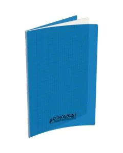 Photo Cahier Séyès / Grands carreaux Bleu - Polypro - 96 pages - 210 x 297 mm CONQUERANT :
