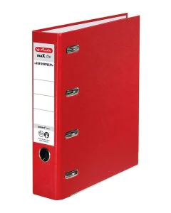 Photo Classeur à levier double 4 anneaux - Dos de 75 mm - Rouge : LEITZ 1012-00-25