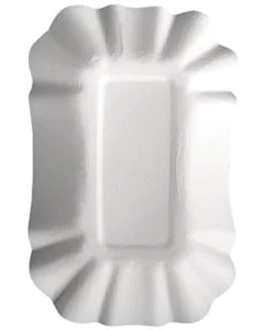 Photo Barquette à frites rectangulaire - 90 x 140 x 30 mm PAP STAR Pure