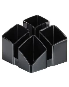 Photo Pot à crayons 4 compartiments - SCALA - Noir : HAN 17450-13