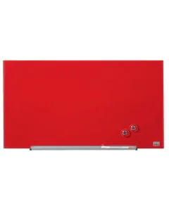 Photo Tableau magnétique en verre - Rouge - 677 x 381 mm : NOBO Diamond 1905183