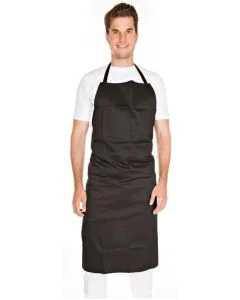 Photo Tablier en coton - Avec bavette - Noir - 950 x 1000 mm HYGOSTAR Image