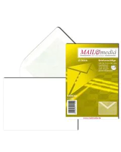 Photo Enveloppes sans fenêtre à rabat gommé - 114 x 162 mm : MAIL MEDIA Paquet de 25 (21150/0)