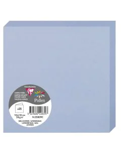 Photo Cartes double en papier - 135 x 135 mm - Bleu Lavande CLAIREFONTAINE Pollen Lot de 25