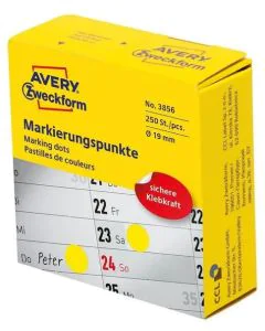 Photo Pastilles adhésives rondes 19 mm - Jaune AVERY
