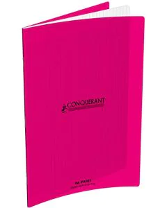 Photo Cahier Séyès / Grands carreaux Rose - Polypro - 96 pages - 240 x 320 mm CONQUERANT :