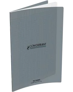 Photo Cahier Séyès / Grands carreaux Gris - Polypro - 96 pages - 240 x 320 mm CONQUERANT 400002778
