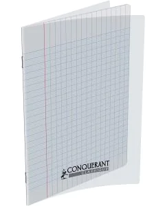 Photo Cahier Séyès / Grands carreaux Incolore - Polypro - 96 pages - 170 x 220 mm CONQUERANT :