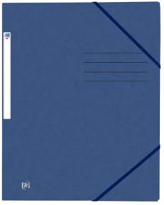 Photo Chemise à élastiques A4 - 3 rabats - Bleu Foncé OXFORD Top File+