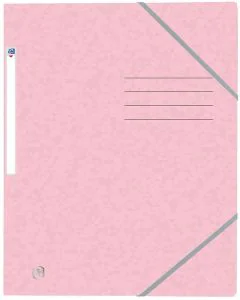 Photo Chemise à élastiques A4 - 3 rabats - Rose Pastel OXFORD Top File+