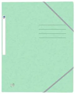 Photo Chemise à élastiques A4 - 3 rabats - Vert Pastel OXFORD Top File+
