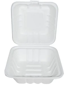 Photo Boîte à burger en canne à sucre - 150 x 150 x 85 mm NATURE STAR