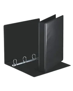 photo Classeur personnalisable avec 2 Pochettes - Noir - 4 anneaux de 30 mm : ESSELTE