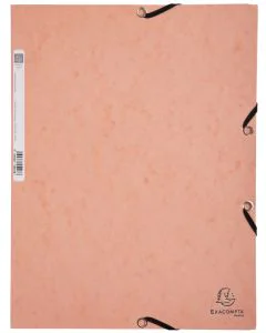 Photo Chemise à élastiques 3 rabats Carte lustrée 400g - Corail EXACOMPTA Image