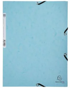 Photo Chemise à élastiques 3 rabats Carte lustrée 400g - Bleu Pastel EXACOMPTA Image