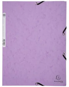 Photo Chemise à élastiques 3 rabats Carte lustrée 400g - Mauve EXACOMPTA Image