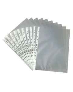Photo Lot de 10 Pochettes perforées en PP - A4 - Incolore : HERLITZ 5814009