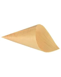 Photo Cornet en bois pour aliments - 155 x 80 mm PAP STAR Pure