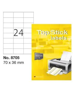 Photo Étiquettes adhésives blanches - 70 x 36 mm : TOP STICK Lot de 2400