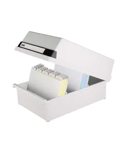 Photo Boite à couvercle ouverte pour 1300 cartes - A5 paysage - Gris : HAN