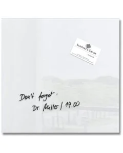 Photo Tableau magnétique en verre - 300 x 300 mm - Blanc SIGEL