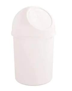 Photo Corbeille à papier avec couvercle 6 litres - Blanc : HELIT H2401005