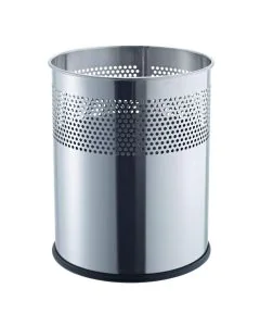 Photo Corbeille à papier en Acier inoxydable 15 litres - Argent : HELIT H2515700