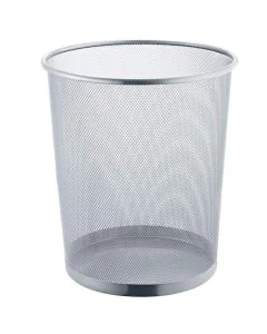Photo Corbeille à papier 15 litres en métal - Argent : HELIT Mesh H2518500
