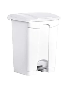 Photo Poubelle à pédale avec couvercle - 70 litres - Blanc : HELIT H2402205